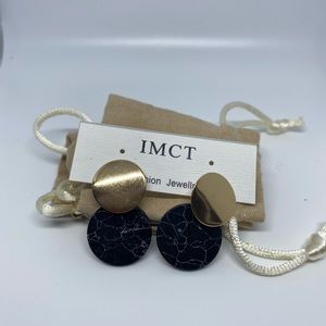 Black marble earrings
